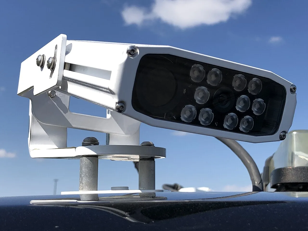 Automatic number plate recognition (ANPR) camera with infrared illuminators